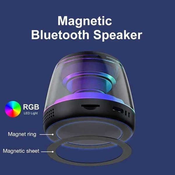 BT5.3 Magnetic Speaker RGB Mini Portable Gaming Speaker Magnetic Phone Holder Ring Wireless Sound Box Stereo Sound Z250304