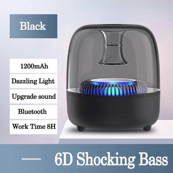 True Wireless Stereo Speaker with Transparent Design Breathing LED Light TWS 5.0 TF Card FM Audio Speaker Z250304