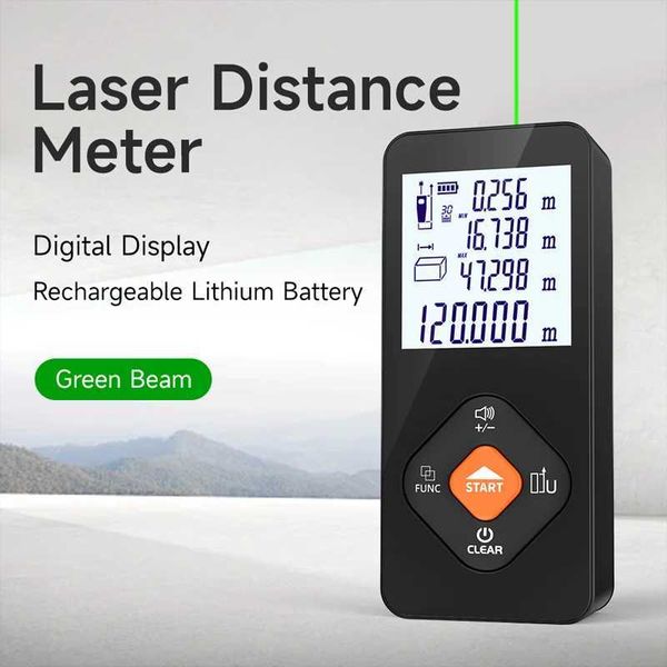 Aicevoos Green Light Digital Laser Rangefinder 50M70M100M120M Green Beam Laser Distance Meter Train Laser Tape Measure Roulette X250304