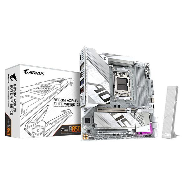 GIGABYTE B850M AORUS ELITE WIFI6E ICE Micro-ATX New Motherboard AMD B850 DDR5 192GB DDR5 8200 (OC) MHz M.2 Socket AM5
