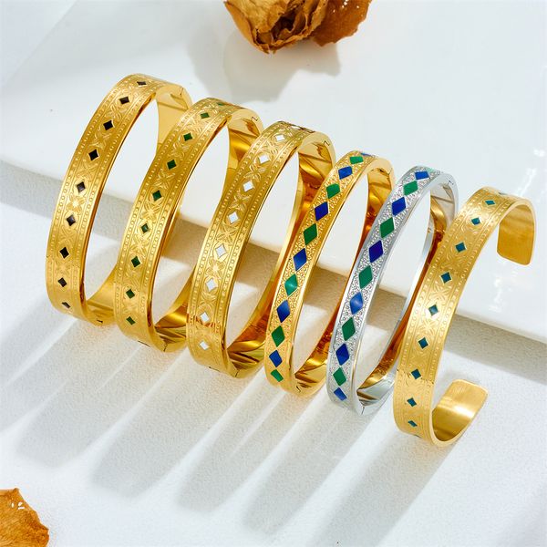 Wholesale Personality 3/5/10pcs Vintage Pattern Titanium Steel Buckle Cuff Bangles 316L Stainless Steel Waterpoof C Shape Bracelets Stackable Hand Jewellery
Wholesale Personality 3/5/10pcs Vintage Pattern Titanium Steel Buckle Cuff Bangles 316L Stainless Steel Waterpoof C Shape Bracelets Stackable Hand Jewellery