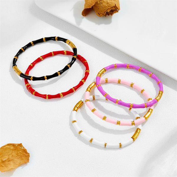 2025 Ins Fashion Colorful Bamboo Shape Stainless Steel Buckle Hand Bangles Waterproof Anti-rust Titanium Pink/Blue/Black/Red/White Enamel Bracelets Women Jewelry
2025 Ins Fashion Colorful Bamboo Shape Stainless Steel Buckle Hand Bangles Waterproof Anti-rust Titanium Pink/Blue/Black/Red/White Enamel Bracelets Women Jewelry