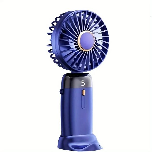 Portable Handheld Small Hanging USB Fan 1200Ah Quiet Ultra-light Air Volume 5 Air Volume Can Be Adjusted Phone Stand Function 250303