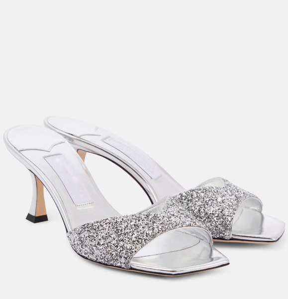 Summer Design Women Skye 70 Mule Designer Sandals Shoes Square Toe Slip On Slippers Satin & Leather White Curved Heels Dress Shoe Lady Beach Easy Walking EU35-43 Box