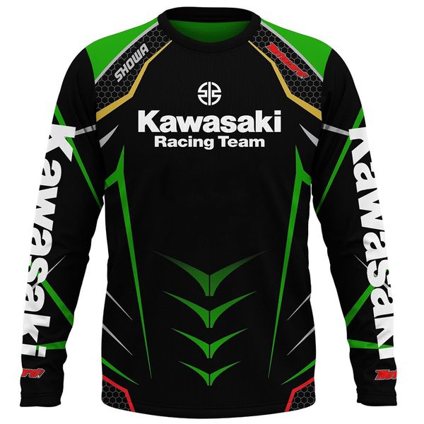 D3jp Men's T-shirts Kawasaki Motorcycle Racing Team Men T-shirt Long Sleeve Spring Autumn Women Tee Shirts New Sports Children Clothes Tops