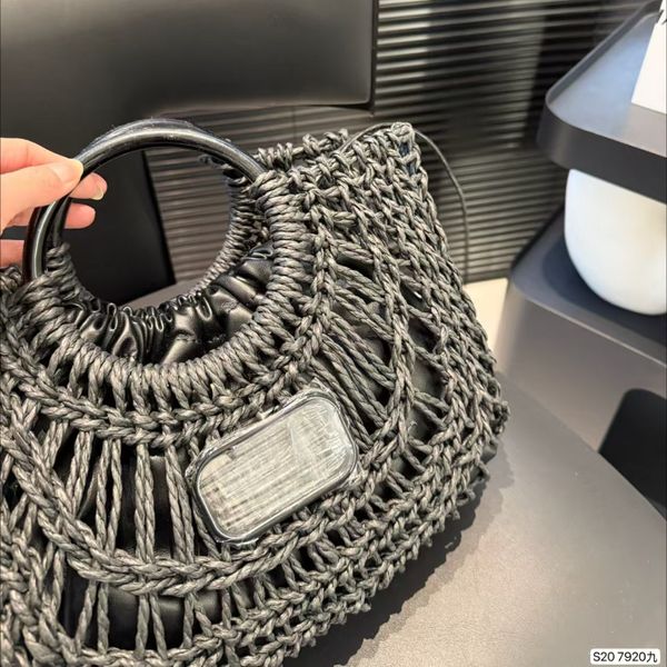 Spring and summer new woven grass bag handbag womens handbag designer 10A quality, Black
Spring and summer new woven grass bag handbag womens handbag designer 10A quality, Black