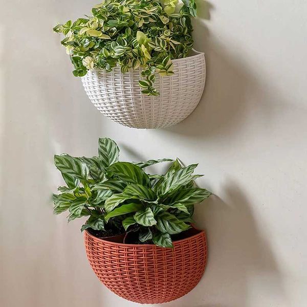 Exquisite wall mounted plastic basket flower pot for outdoor garden balcony plant bucket home decoration new X250311