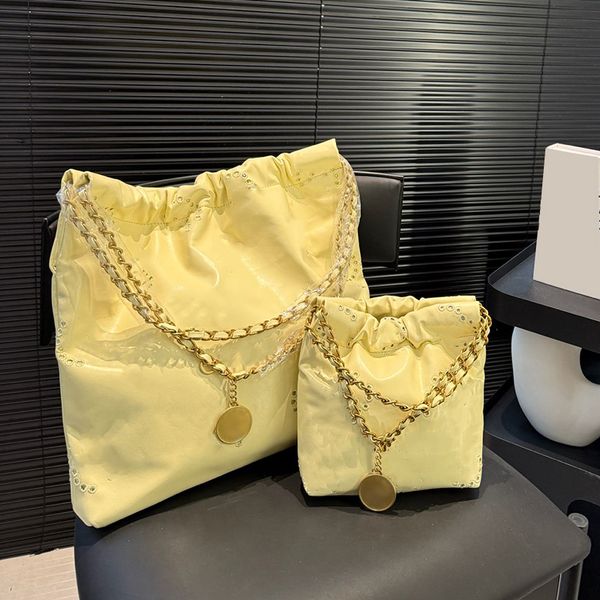 Garbage Bag Designer Women Shoulder Bag Leather Gold Hardware Metal Letter Coin Charm matelasse Chain Hand-held crossbody Bags 2-in-1 Purse Makeup Sacoche 19/35CM, Yellow
Garbage Bag Designer Women Shoulder Bag Leather Gold Hardware Metal Letter Coin Charm matelasse Chain Hand-held crossbody Bags 2-in-1 Purse Makeup Sacoche 19/35CM, Yellow