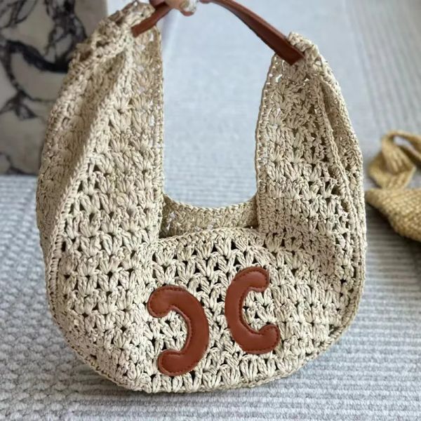 New Straw Woven Shoulder Bag Designer Womens Tote Bags Fashion Summer Hollowing Out Beach Bag Luxury Lafite Grass Handbags BFD2503135, Beige
New Straw Woven Shoulder Bag Designer Womens Tote Bags Fashion Summer Hollowing Out Beach Bag Luxury Lafite Grass Handbags BFD2503135, Beige