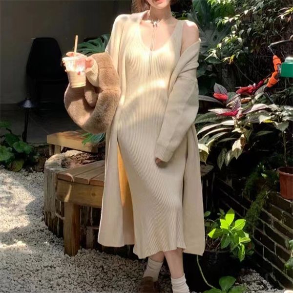 (37) New autumn fashion slim loose long knitted cardigan jacket