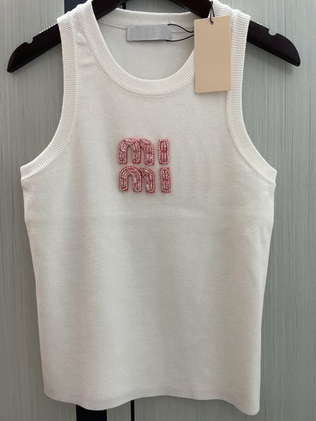 Mius Shirts Women's Tanks Tank Top Women Designer Luxury Vest Sleeveless Camis Pure Cotton Fashionable Knitted Camisole Tees a7a