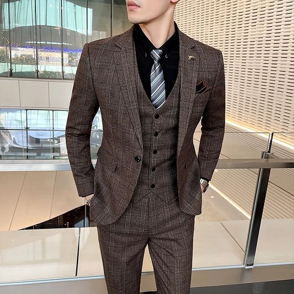 explosive single chest businesswedding mens clothing British style three piece personal comfort 250318BANJIA