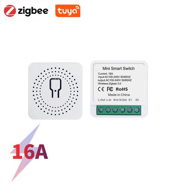 16A Tuya WiFi Buletooth ZigBee Smart Switch 2-way Control Switch Mini Breaker Life Work Home Office APP Controller System with Alexa Amazon Google Assistant New