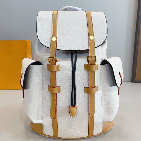 White backpacks designer bag backpack women designers bookbag luxury back pack women's fashion classic colourful flower Genuine Leather backpacks with dust bag