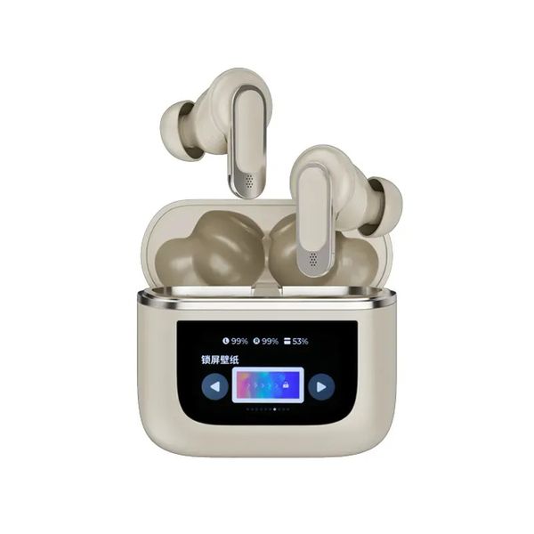 Wireless Earphones V8 LED Full Color Touch Screen Earbuds TWS ANC Active Noise Cancellation Sports Headset Z260605