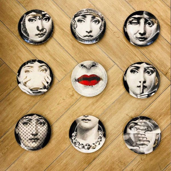 Decorative Plates Italian facial hanging ceramic creative decoration background wall Western dining plate 10 inche
