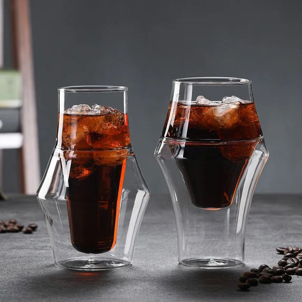 creative doublelayer glass cup espresso anti scaling milk party y wine tea 120250335ml 250325