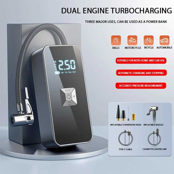 7.4V air pump wireless intelligent digital display portable fast charging car tire inflator with USB DC maintenance tool M250331