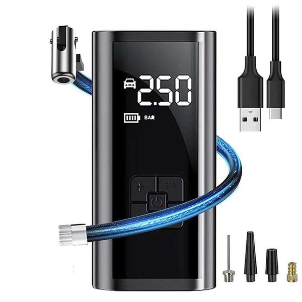 Portable tire inflator for automobiles bicycles digital air compressors soccer balls and ball inflators M250331
