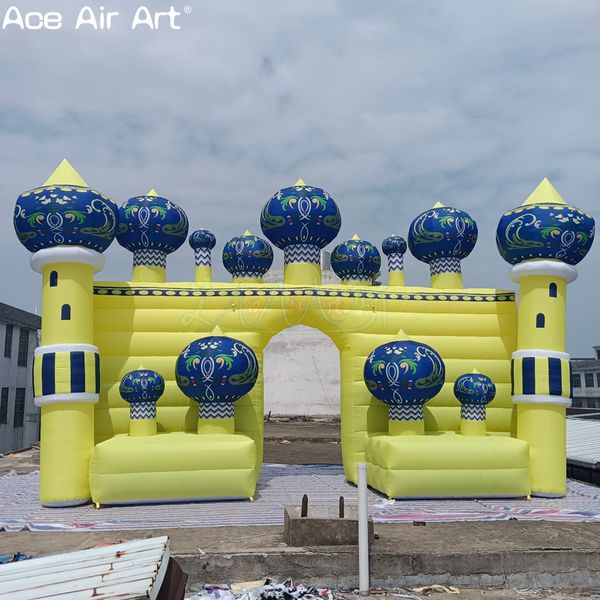 Custom Giant Inflatable Castle Arch Outdoor Backgroung Building Structure Archway Balloon For Event