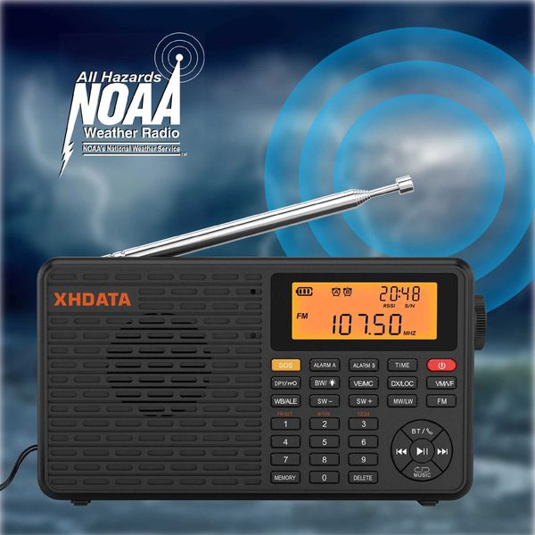 XHDATA D109WB FM SW MW LW Portable Radio receiver Rechargeable Full Band Radio Speaker Multifunctionele Bluetooth Mp3-ontvanger X250505