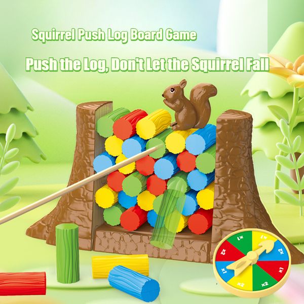 2026 New Push Log Don't Let The Squirrel Fall Toy For Family Bonding Enhances Observation Stacking Puzzle Challenge Desktop Game Toys