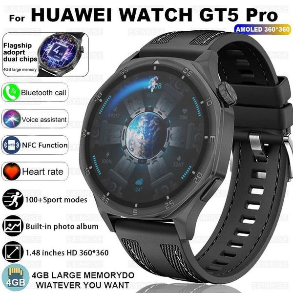 New DT GT5 Pro Sports Smart Watch 1.48AMOLED Screen NFC GPS Trackr Compass Waterproof Heart rate Bluetooth Call Smartwatch