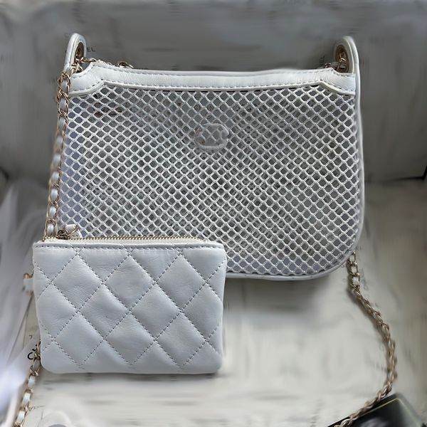 25s Fishing Net Gauze Bag Makeup Bag Designer Ladys Shoulder Bag Hollowed-Out Gold Hardware Metal Buckle Matelasse Chain Handbag Crossbody Sacoche Wallet Purse 22cm, Black
25s Fishing Net Gauze Bag Makeup Bag Designer Ladys Shoulder Bag Hollowed-Out Gold Hardware Metal Buckle Matelasse Chain Handbag Crossbody Sacoche Wallet Purse 22cm, Black