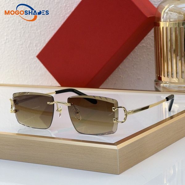 Designer Rimless Sunglasses For Women Vintage Mens diamond cut lenses Glasses Gold Silver Metal Legs fashion Glasses 0094
Designer Rimless Sunglasses For Women Vintage Mens diamond cut lenses Glasses Gold Silver Metal Legs fashion Glasses 0094