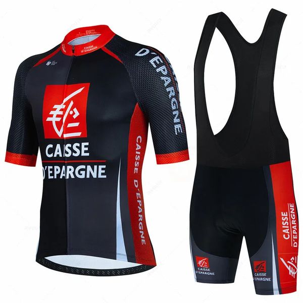 Caisse DPargne Bicycle Shirt Set Summer Breathable Mens MTB Clothing Uniform Maillot Ropa Ciclismo Hombre 250424z