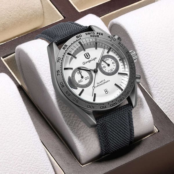 QINGXIYA New Chronograph Quartz Men's Leather Waterproof Calendar Fashion Watch, White
QINGXIYA New Chronograph Quartz Men's Leather Waterproof Calendar Fashion Watch, White