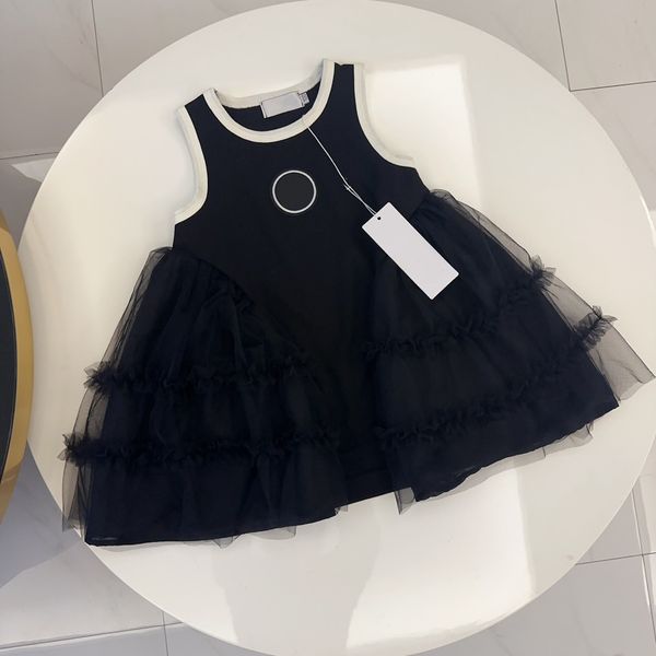 2026 New Girls Dresses Designer Kids cologne Clothes perfume Toddlers Children One Piece Dress Youth Cute Princess Black White Brand Skirts S10m
