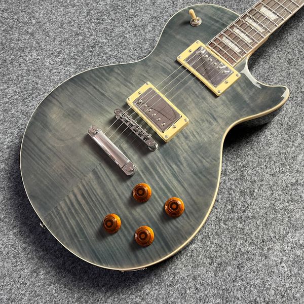 Double Angled LP Guitar - Gradient Gray-Blue Burst & Natural Wood Grain | Gold-Accent Dual Coils
Double Angled LP Guitar - Gradient Gray-Blue Burst & Natural Wood Grain | Gold-Accent Dual Coils