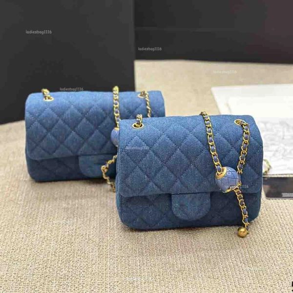 Denim Women Shoulder Golden Ball Matelasse Adjustable Chain Crossbody Designer Trend Coin Purse Shopping Travel Underarm Bag Fanny Pack 18/20Cm 702 975, Sky blue 
Denim Women Shoulder Golden Ball Matelasse Adjustable Chain Crossbody Designer Trend Coin Purse Shopping Travel Underarm Bag Fanny Pack 18/20Cm 702 975, Sky blue