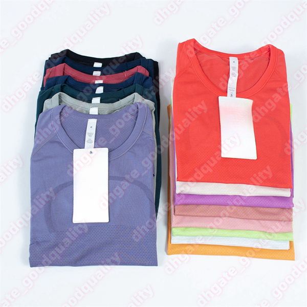 Summer Womens Yoga T-shirt Womens T-shirt High Elasticity Breathable Running Top Quick Drying Seamless Short Sleeve Sports Cycling Clothing