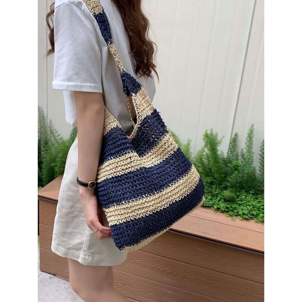 striped single shoulder hand bag large capacity seaside beach vacation woven bag, Blue striped bag
striped single shoulder hand bag large capacity seaside beach vacation woven bag, Blue striped bag
