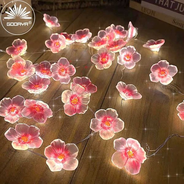 30LEDS Cherry Blossom Light Fairy String Night Lights Pink Flower String Lamps Battery Power For Christmas Garland Decoration Z250514
