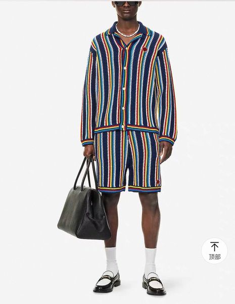 25 Casabalnc high quality summer tide new hollowed out colorful stripes retro knit shorts men designer long sleeve loose lapel button cardigan sweater shirt coat set, Leopard print
25 Casabalnc high quality summer tide new hollowed out colorful stripes retro knit shorts men designer long sleeve loose lapel button cardigan sweater shirt coat set, Leopard print
