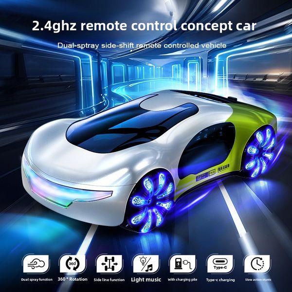 Children's favorite gifts EV new energy drift remote control car double spray music marquee stunt gesture toy, Multi
Children's favorite gifts EV new energy drift remote control car double spray music marquee stunt gesture toy, Multi