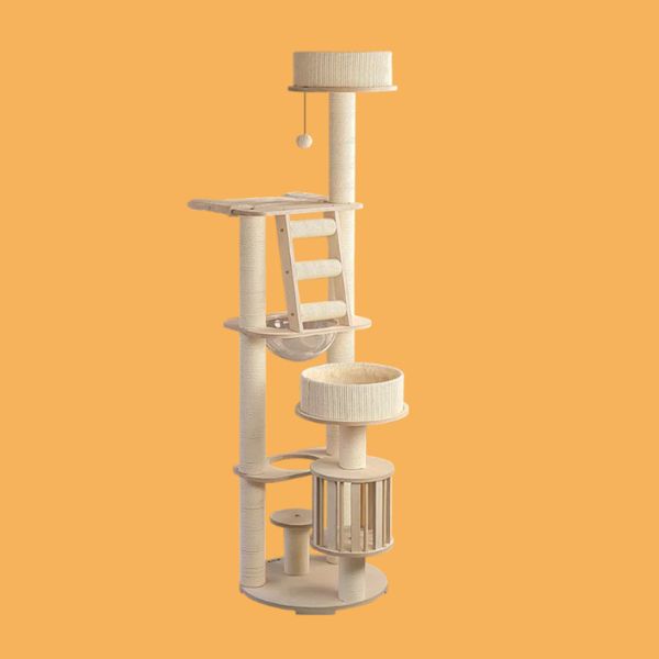 Cat Tree Eco-Friendly Solid Timber Multi-Level Large Cat Tree Tower Tall With Litter Box Enclosure Sturdy Cat Condo Perfect Playground, High 63.41 Inch, Beige
Cat Tree Eco-Friendly Solid Timber Multi-Level Large Cat Tree Tower Tall With Litter Box Enclosure Sturdy Cat Condo Perfect Playground, High 63.41 Inch, Beige
