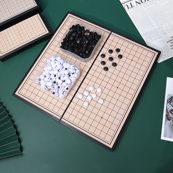 2026 New Magnetic Go Five In A Row Folding Portable Chessboard Student Desktop Game Chess Parent Child Interactive Toys