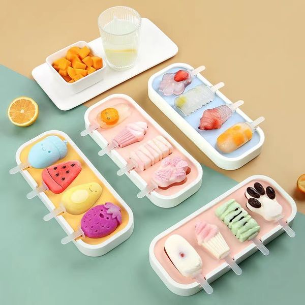 DHgate Ice cream mold, food grade silicone, home made popsicle, ice cream, children's cartoon cheese stick model sold by DHgate