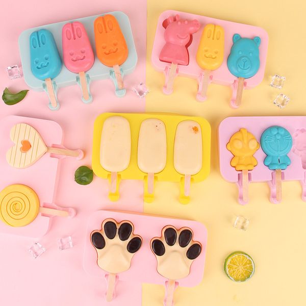 DHgate Ice cream molds for household use, making popsicles, cream, frozen ice cubes, children's food grade silicone, homemade cheese sold by DHgate