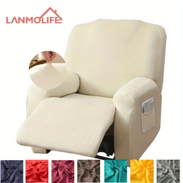 Solid Color Recliner Slipcover 4 Pieces Soft Armchair — compare prices at CompareOffers