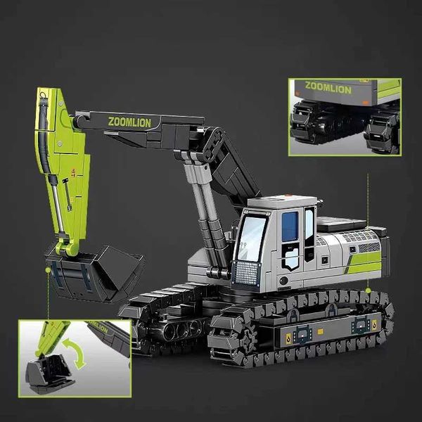 Childrens puzzle assembly toys urban engineering car building blocks crane models boys small particle puzzle gifts W250522