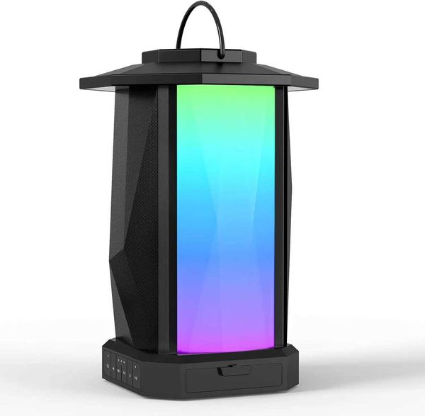 Ortizan Portable BT SpeakerWireless Stereo Lantern Speaker with RGB LED Lights50W Flame Speaker for Patio Garden Decor M250522