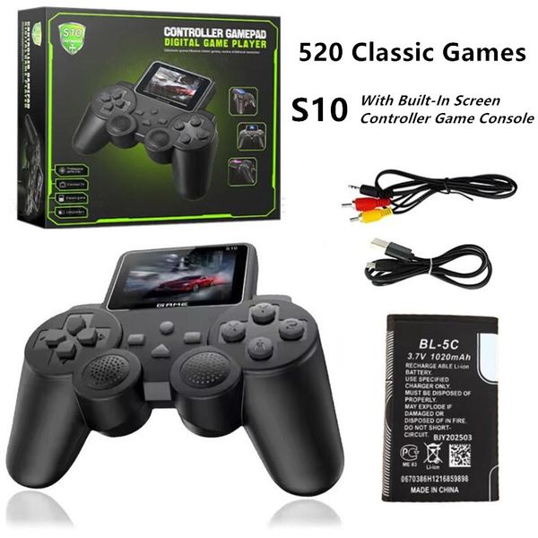 S10 2.4inch Portable Video Game Console Built in 520 Games Nostalgic Handheld Retro Classic Player Game TV Output Video Player 8-Bit Controller For FC SFC Simulator