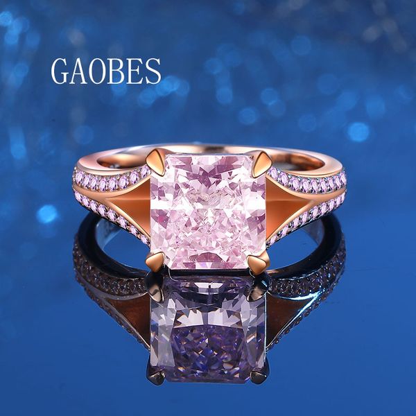 925 Sterling Silver Princess Cut Ice Flower Pink Diamond Ring with High Carbon Stones for Luxury Engagement and Wedding Jewelry
925 Sterling Silver Princess Cut Ice Flower Pink Diamond Ring with High Carbon Stones for Luxury Engagement and Wedding Jewelry