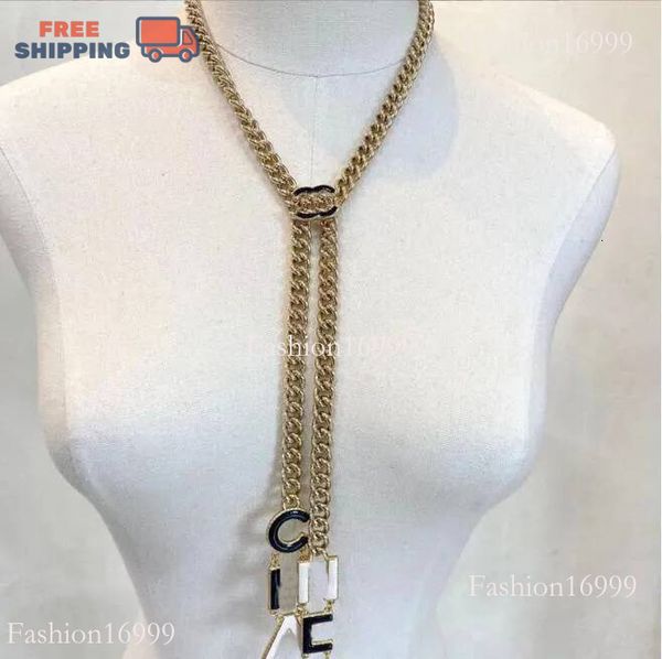 New Letter Fashion Pendant Necklaces Gold Designer Gifts Charm Necklace Family Couple Love Choker Classic Sweater Chain Jewellery Accessories 739Ac
