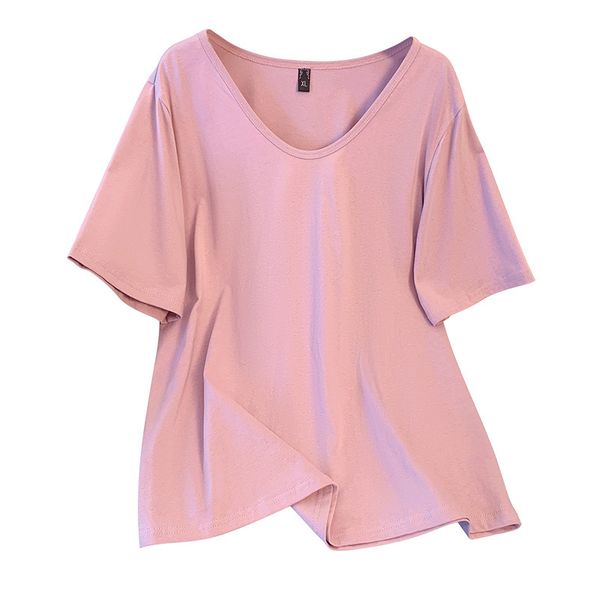 Women's plus size 1XL-4XL casual V-neck short sleeved solid color loose T-shirt white pure cotton top women's clothing 3239
Women's plus size 1XL-4XL casual V-neck short sleeved solid color loose T-shirt white pure cotton top women's clothing 3239